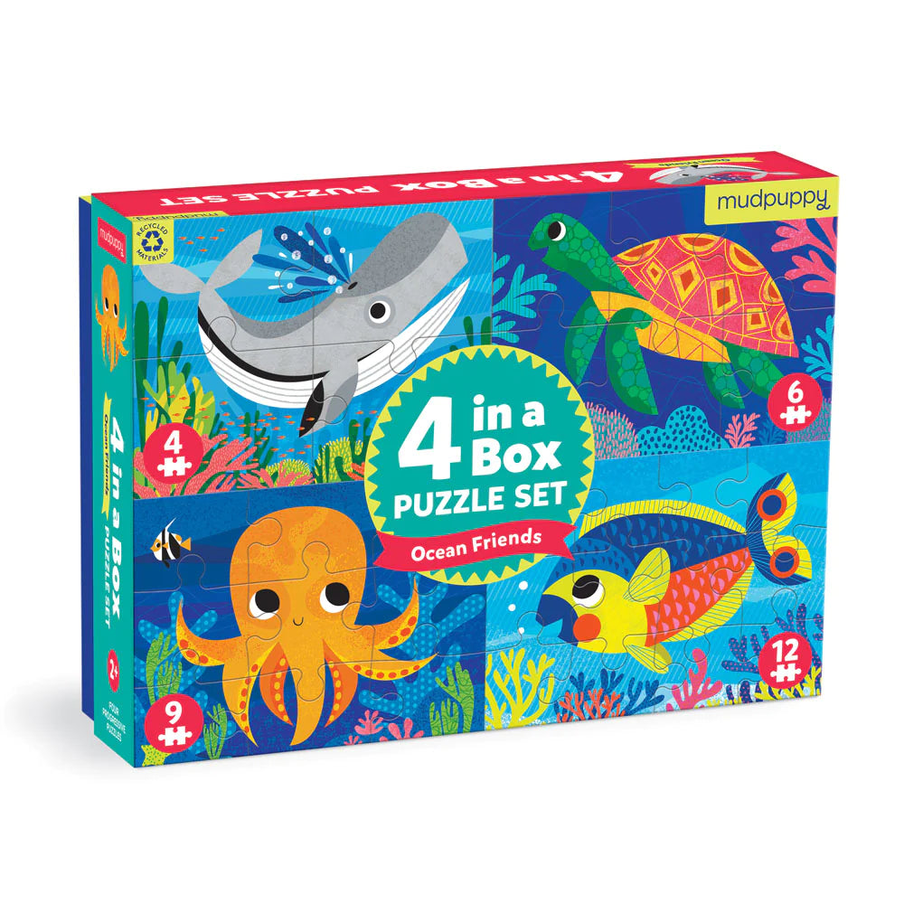 4-in-a-Box Puzzle Set || Ocean Friends