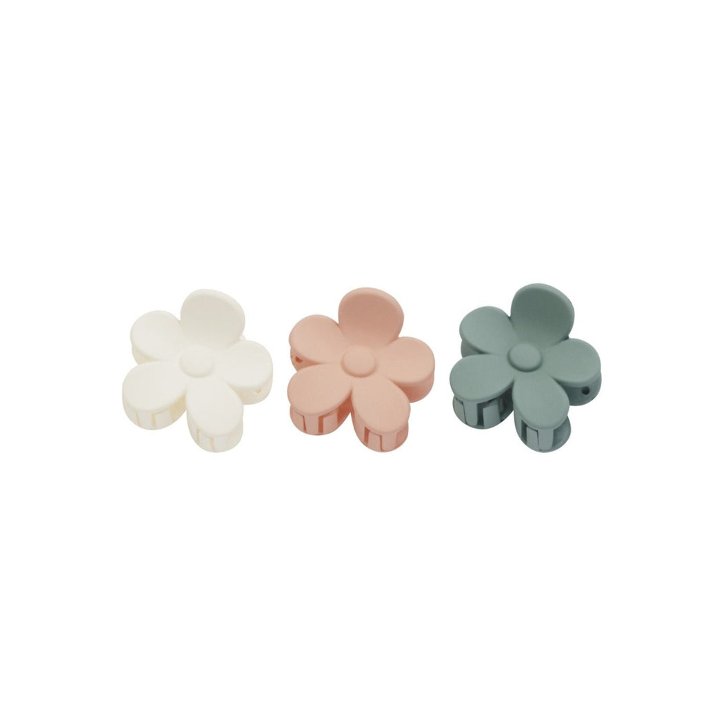 Flower Clip Set || Aqua/Ivory/Blush