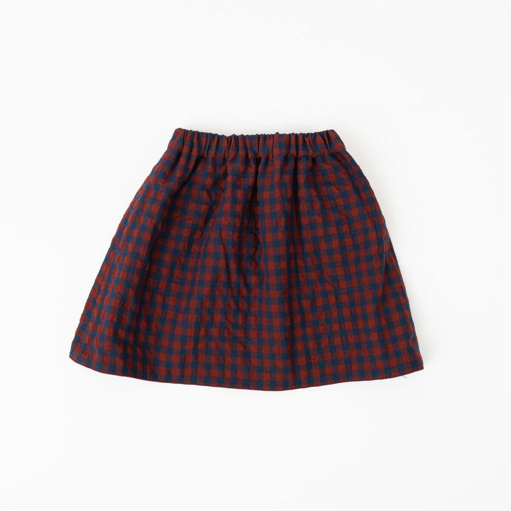 Reversible Skirt || Rust Gingham