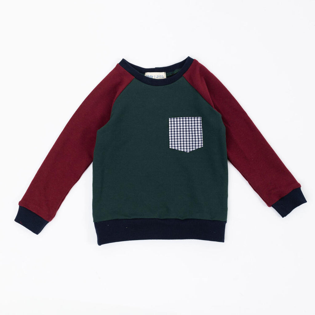 Raglan Pullover || Pine Cranberry