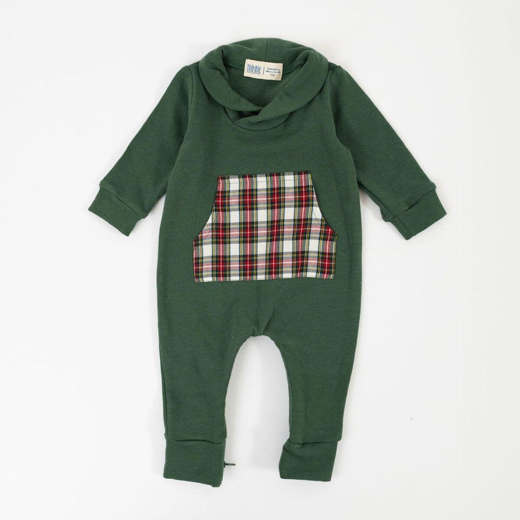 Bamboo Shawl Collar Zipper Romper || Evergreen Stewart