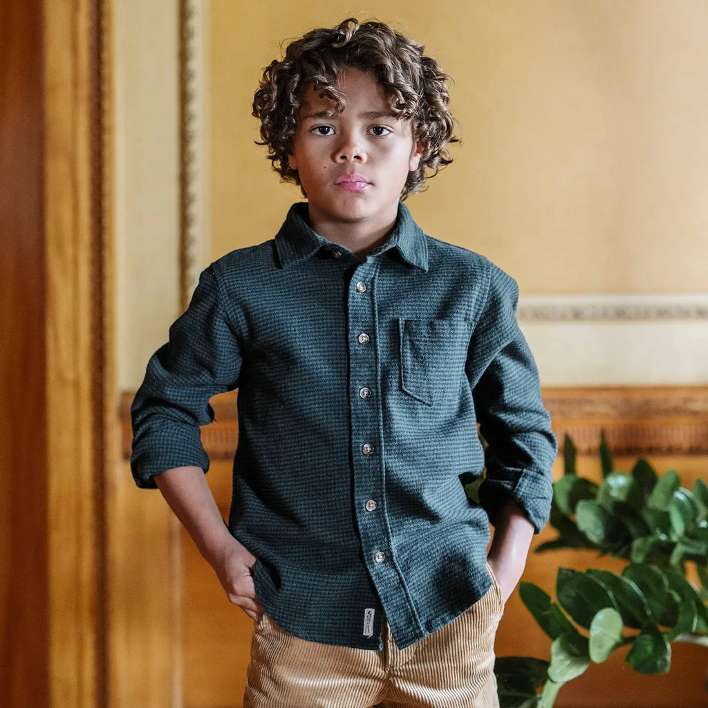 Organic Flannel Shirt || Scottish Houndstooth