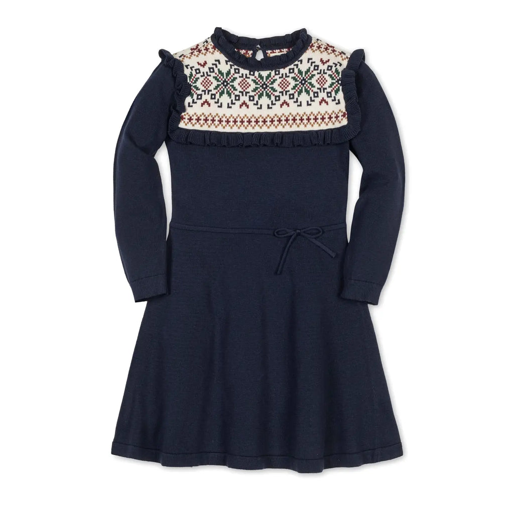 Organic Ruffle Collar Sweater Dress