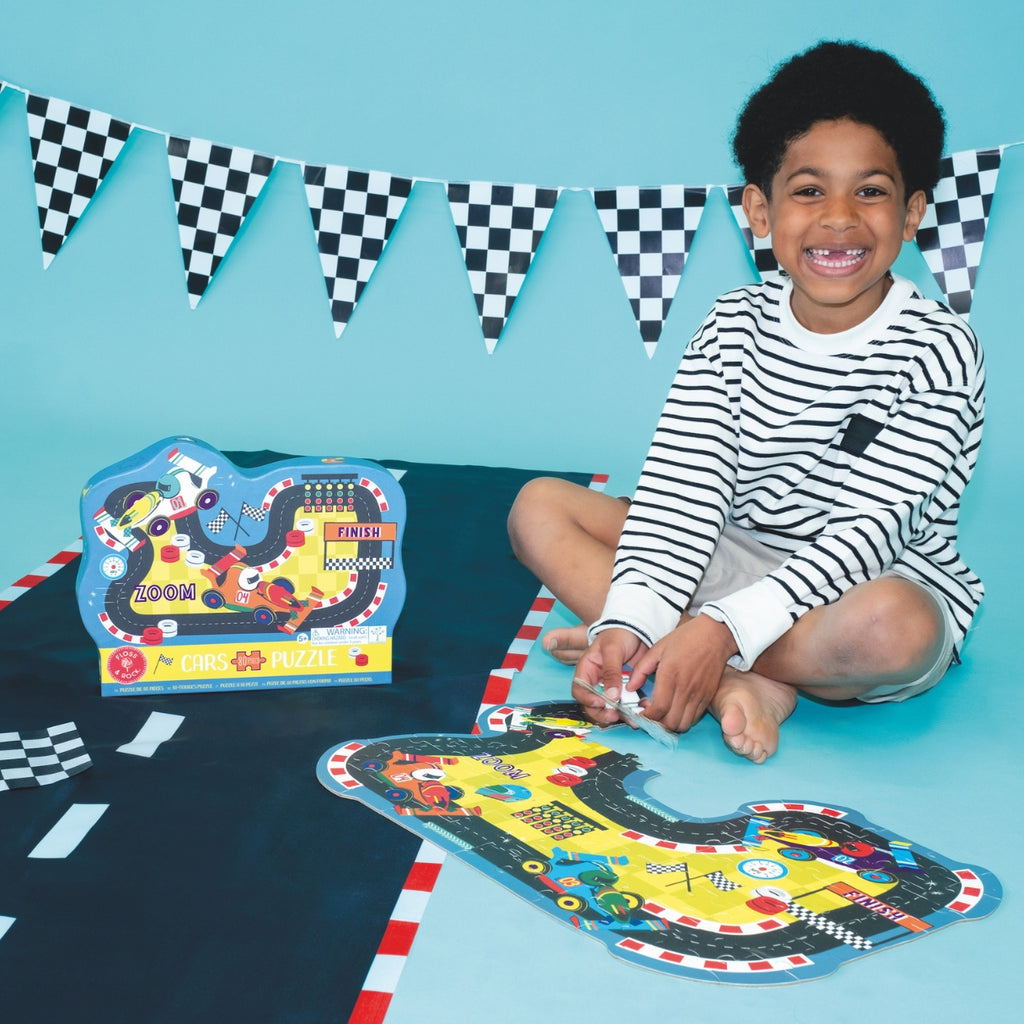 80pc Shaped Puzzle || Cars Race Track