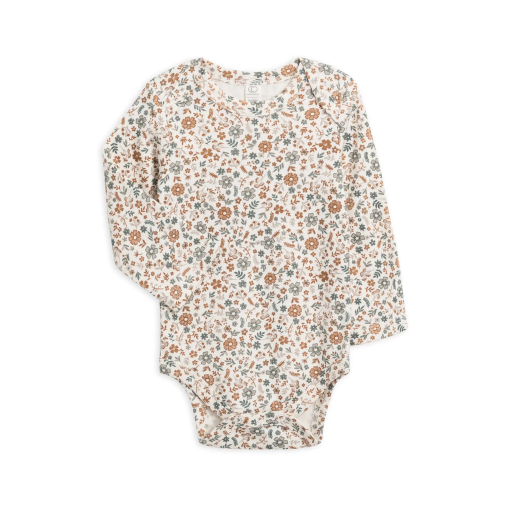 Organic Baby River Bodysuit || Dawn Floral/Nutmeg