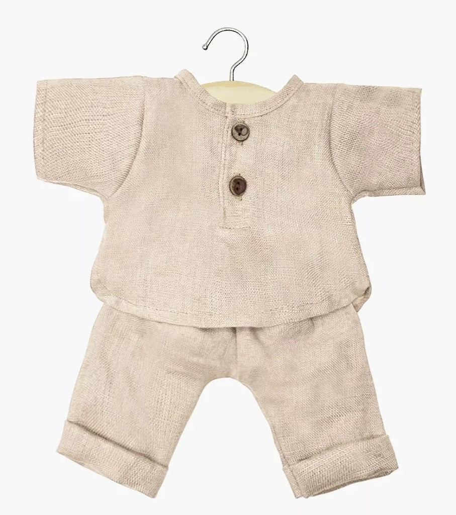 Andrea Long-Sleeved Set || Nude Washed Linen