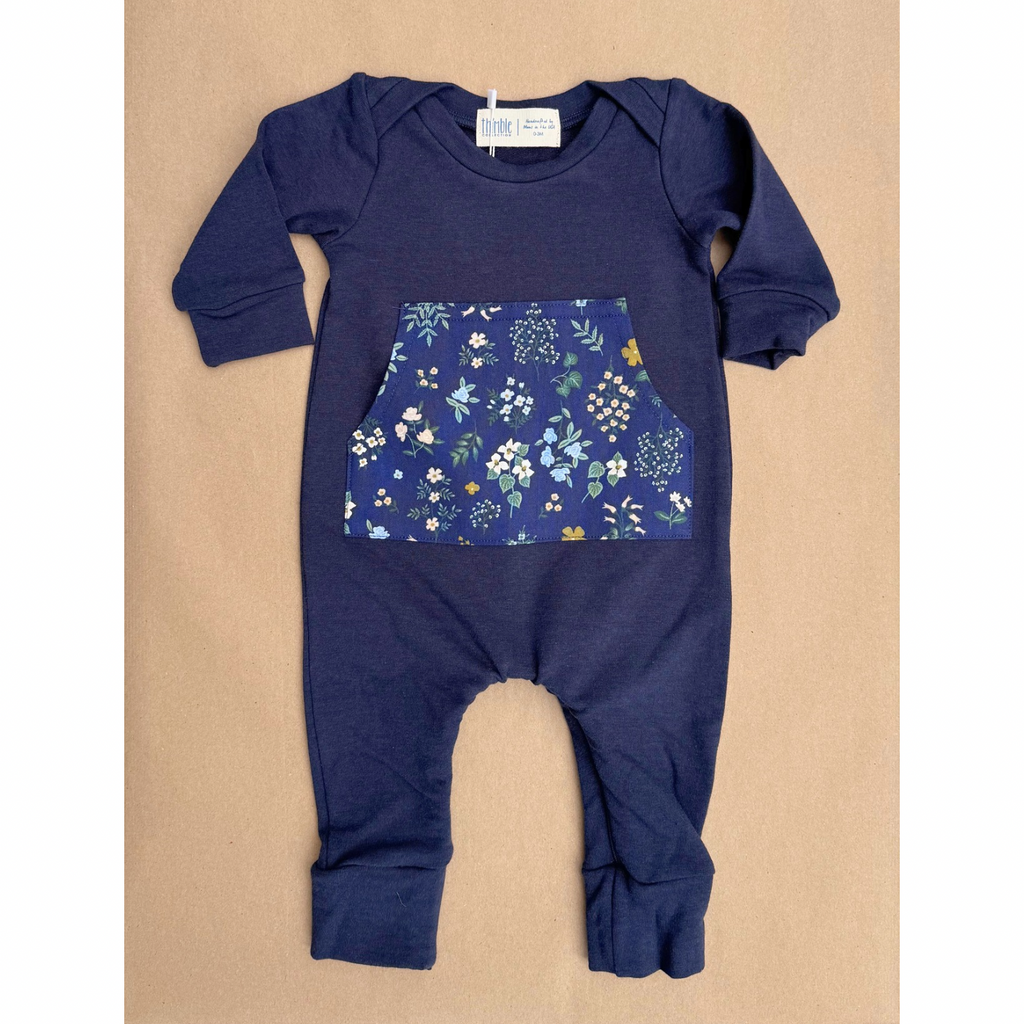 Zipper Romper || Midnight Floral