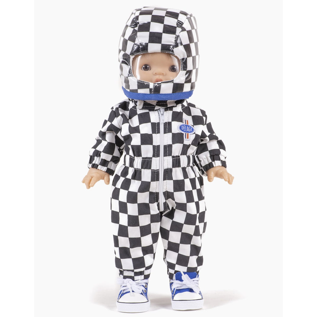 Racing Suit with Helmet || Black and White Check