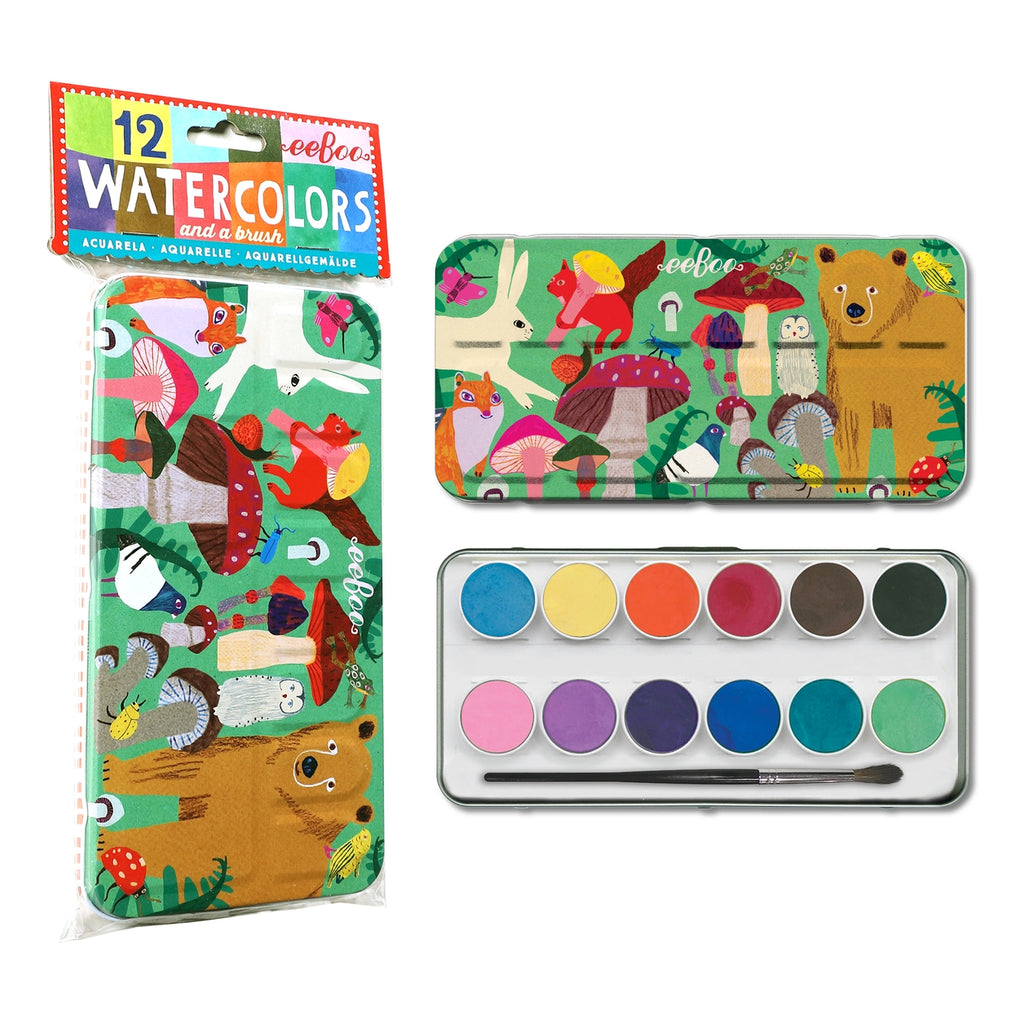 12 Watercolors Tin || Mushrooms