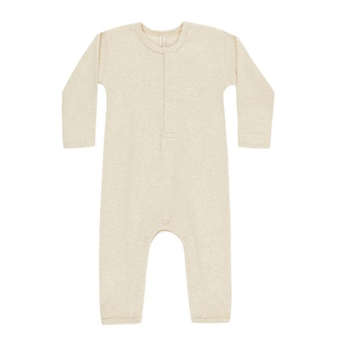 Ribbed Baby Jumpsuit || Oatmeal