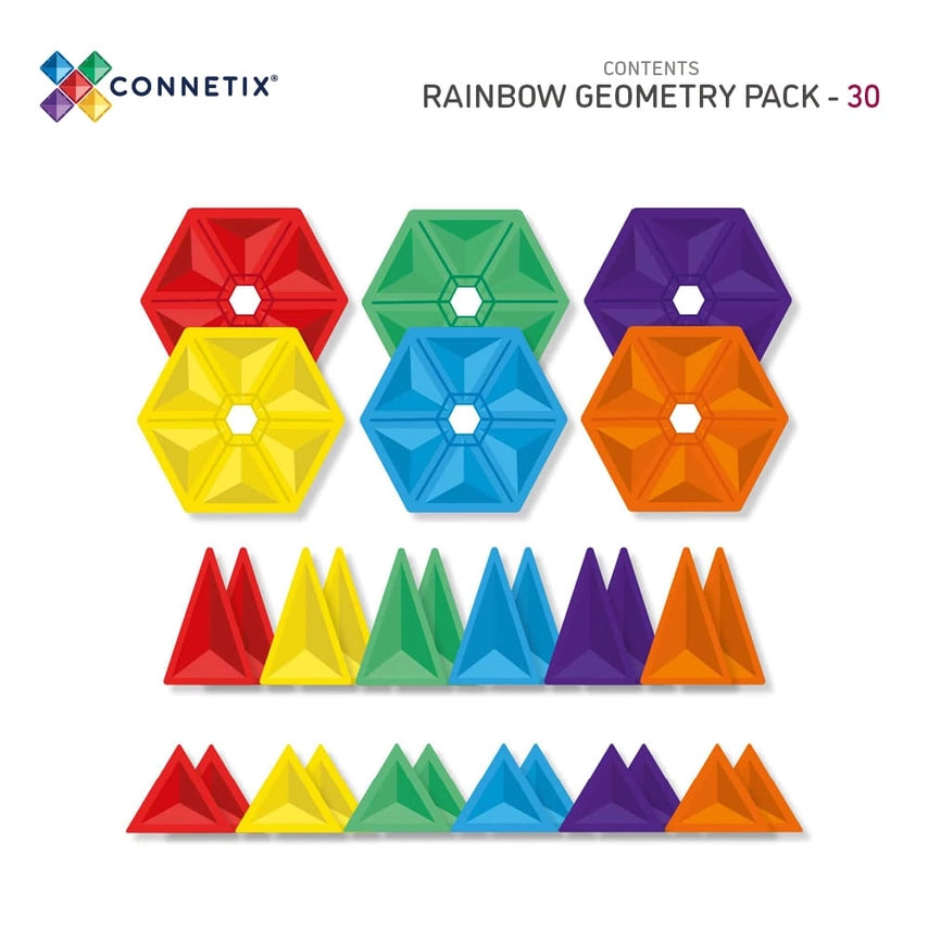 Magnetic Tiles Rainbow Geometry || 30 Pieces