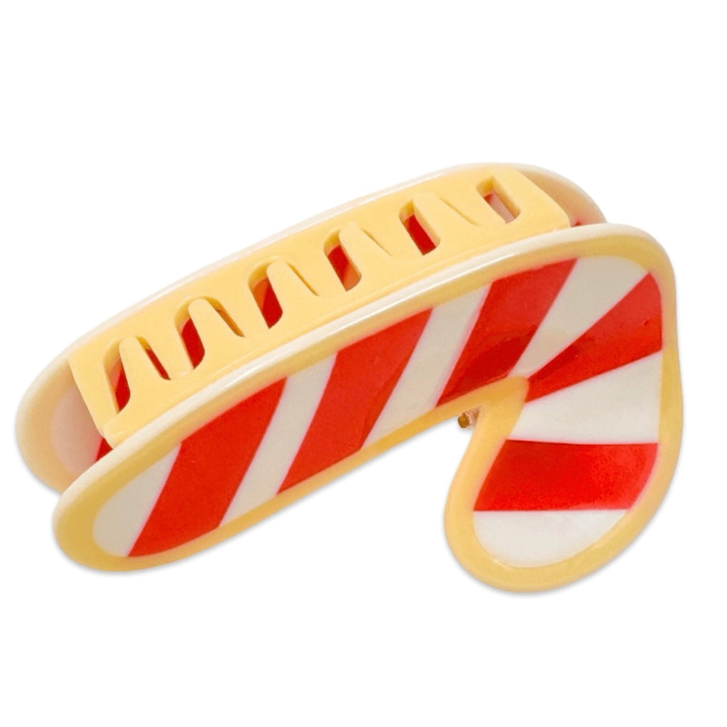 Candy Cane Holiday Cookie Hair Claw Clip || Midi