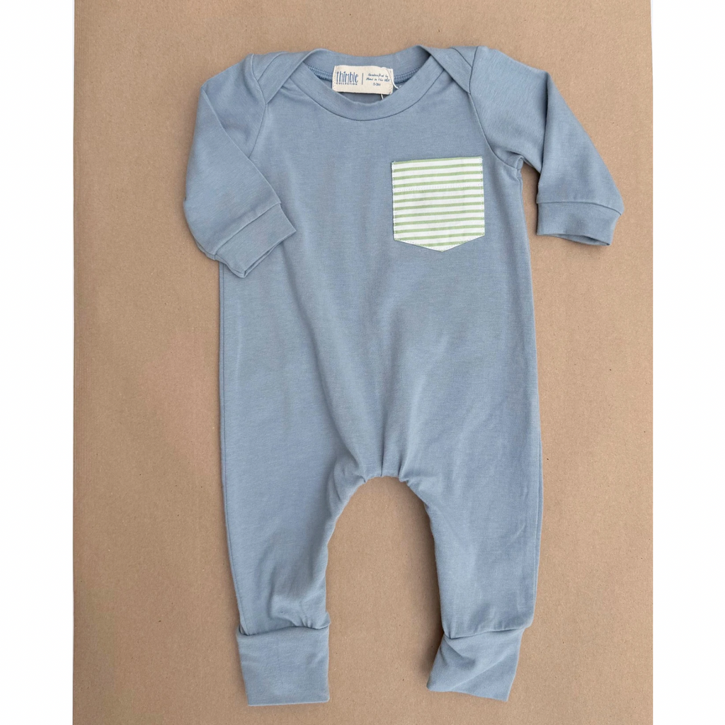 Zipper Romper || Dusty Blue