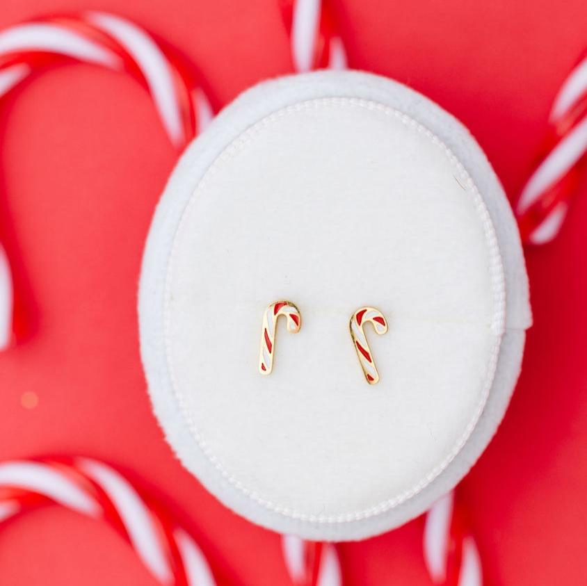 Candy Cane Stud Earrings