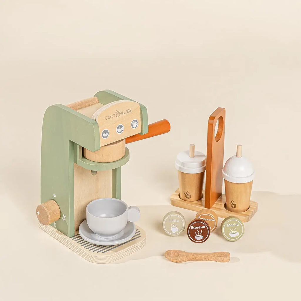 Wooden Coffee Maker Set || Seafoam & Tera