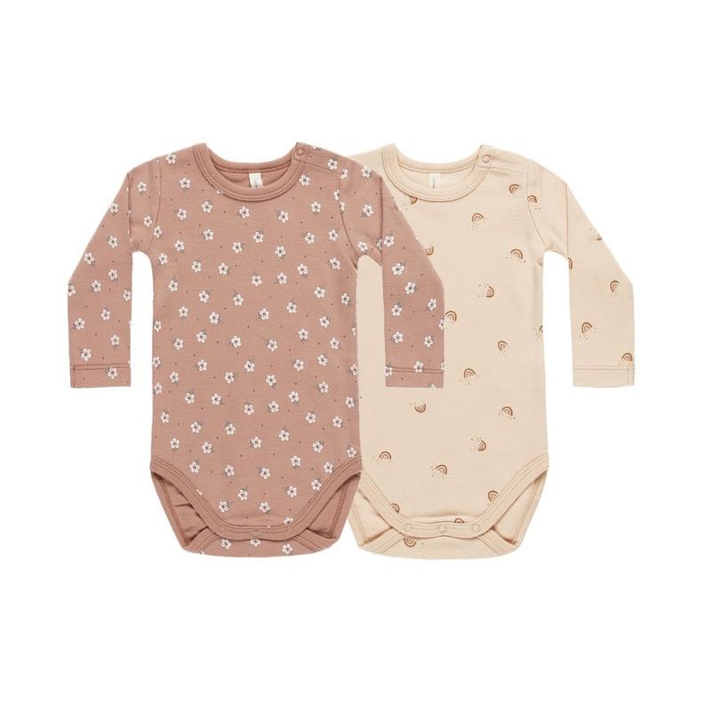 Jersey Bodysuit 2 Pack || Rose Ditsy, Rainbows