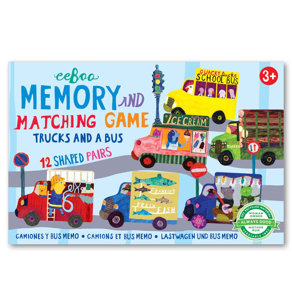 Trucks and a Bus Memory and Matching Game