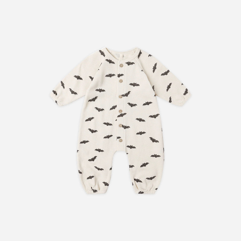 Waffle Long Sleeve Jumpsuit || Bats