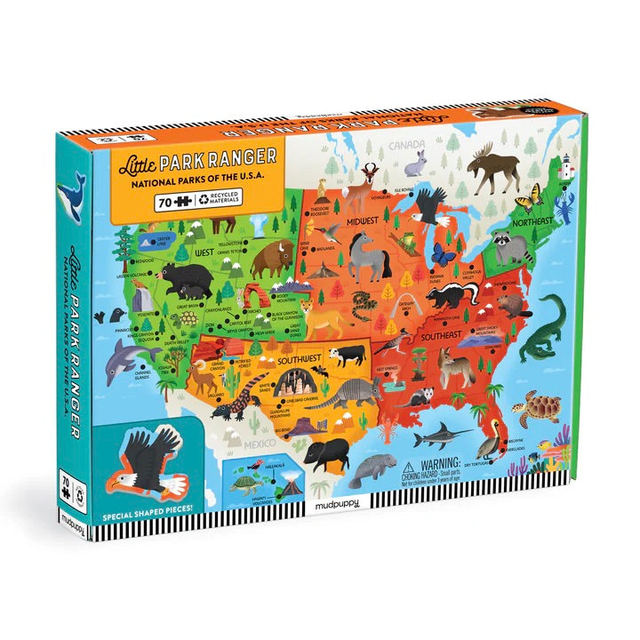 Little Ranger National Parks Map of the USA || Geographic Puzzle