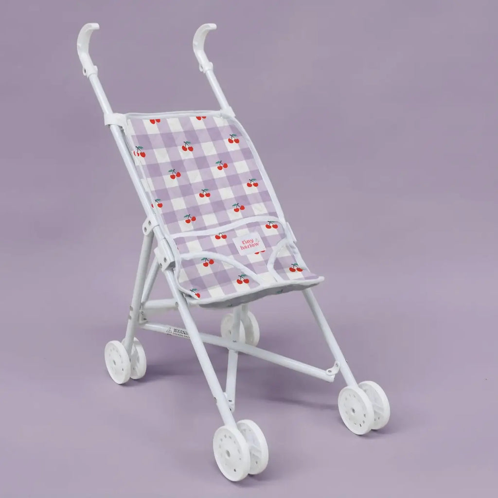 Doll Stroller || Violet Gingham + Cherries