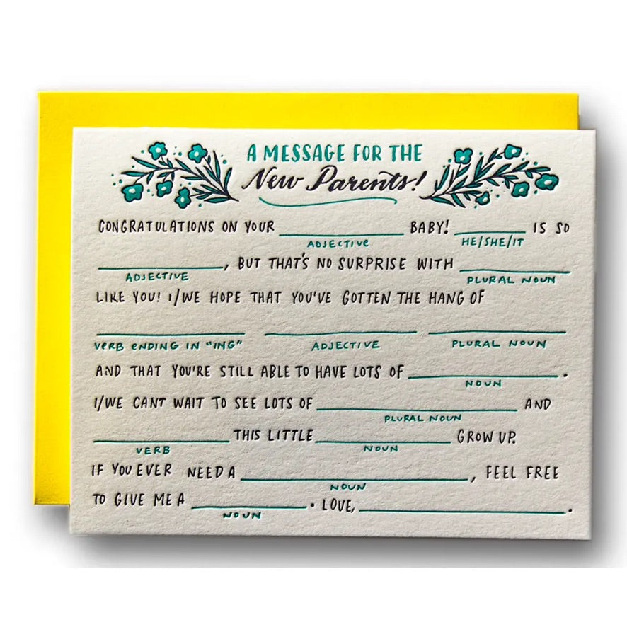 Baby Fill in Blank New Baby Card