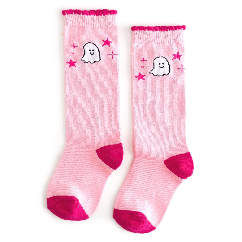 Pink Ghost Knee High Socks