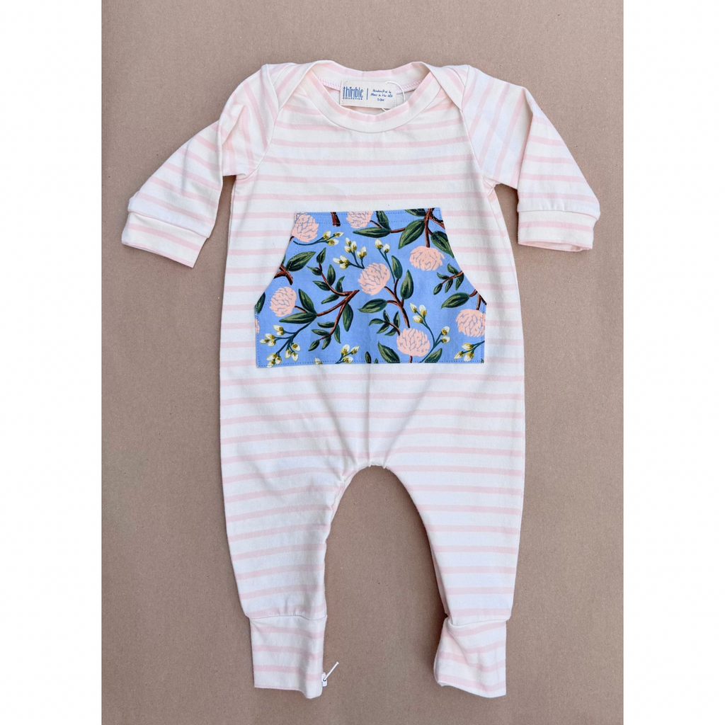 Zipper Romper || Pink Stripe Wildwood