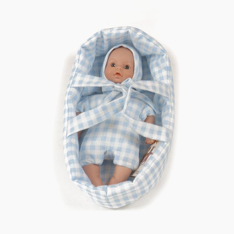 Teo Mini Doll with Bassinet