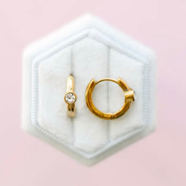 Single Diamond Huggies