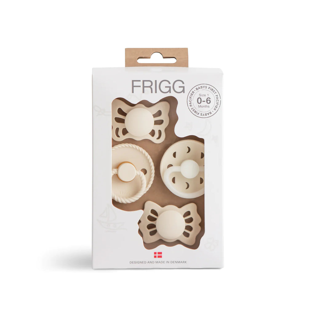FRIGG Baby's First Pacifier 4-Pack || Moonlight Sailing (Cream)
