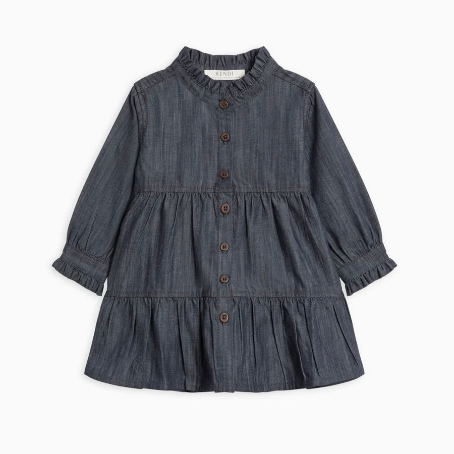 Tula Chambray Ruffle Skirt Dress
