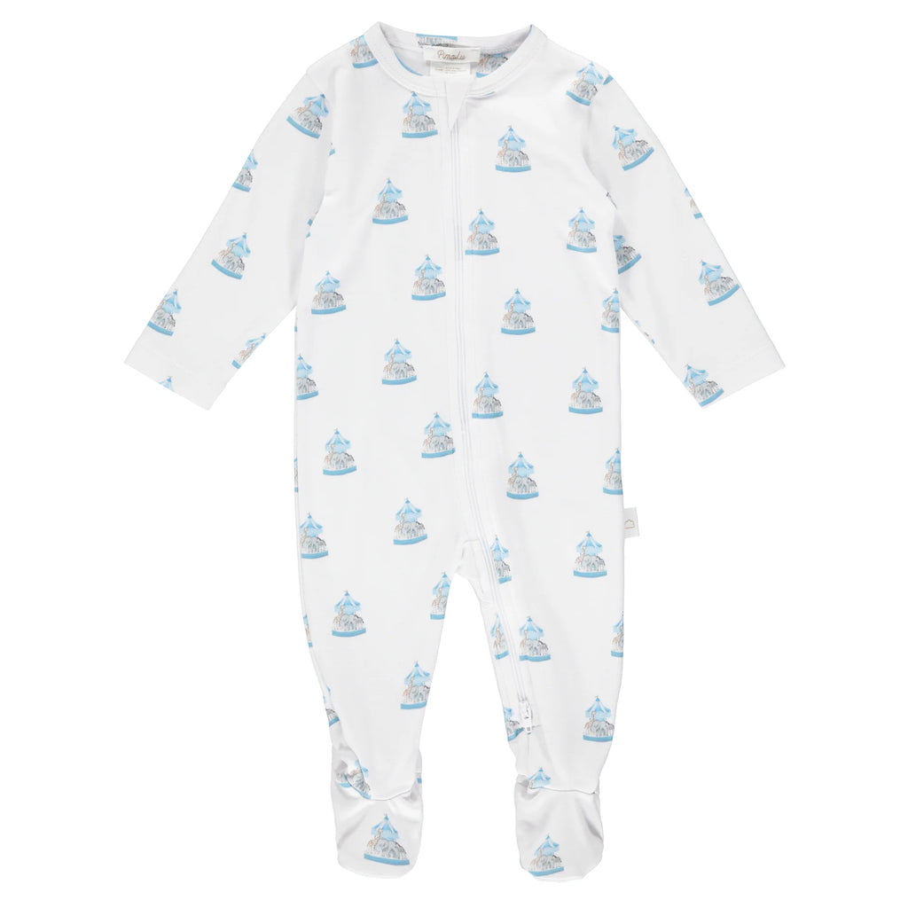 Pima Cotton Zipper Footie || Carousel