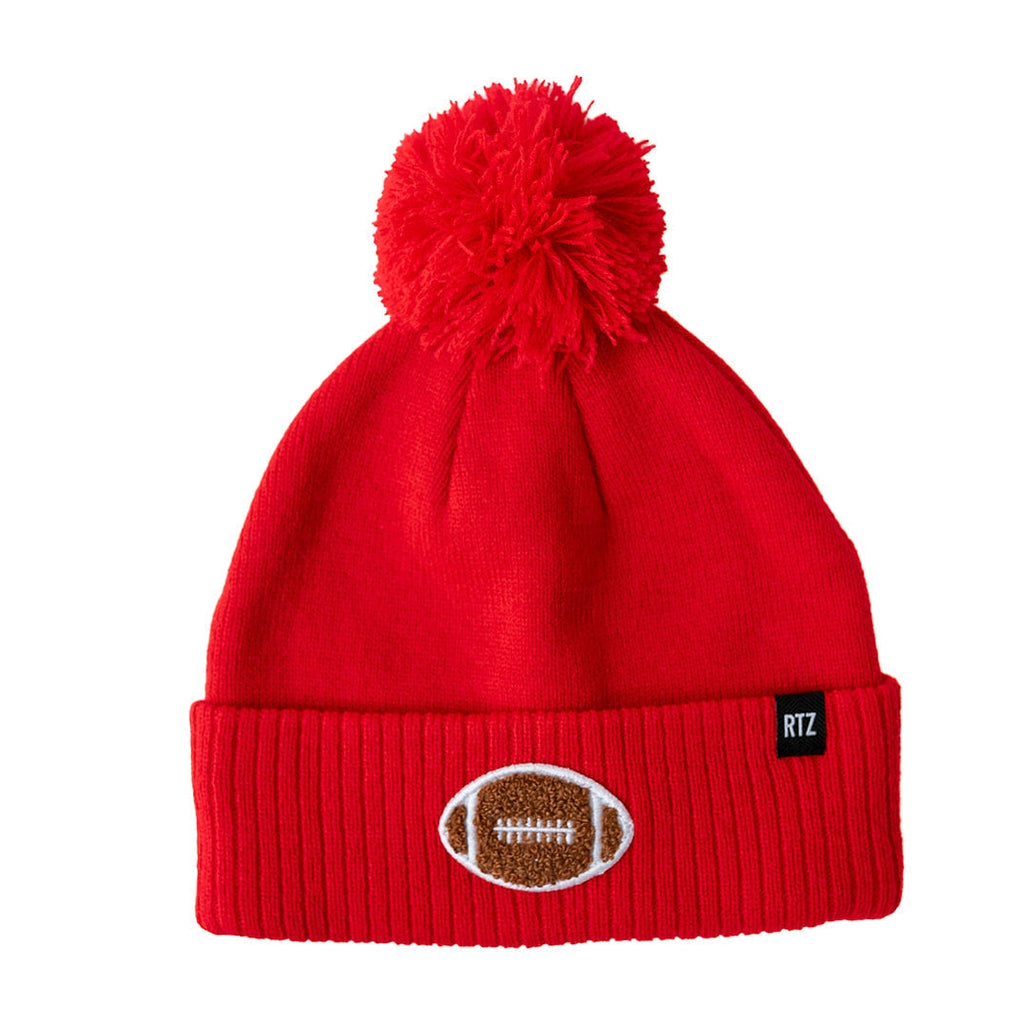 Football Pom Pom Hat || Wild Cherry