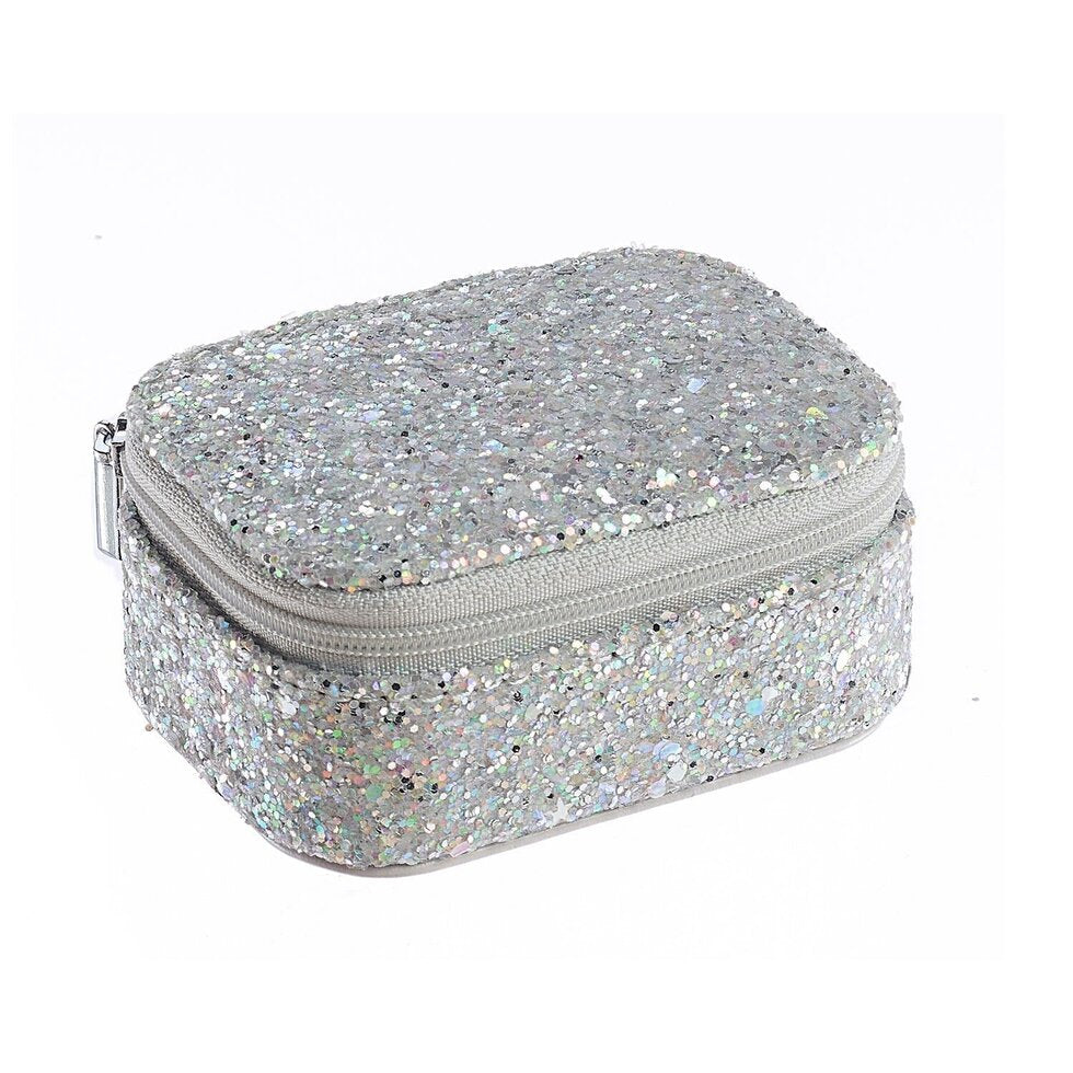 Mini Silver Confetti Glitter Jewelry Box
