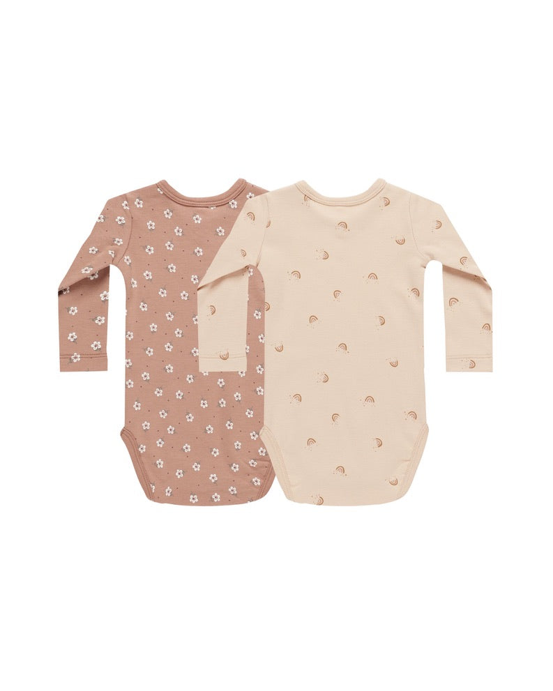 Jersey Bodysuit 2 Pack || Rose Ditsy, Rainbows