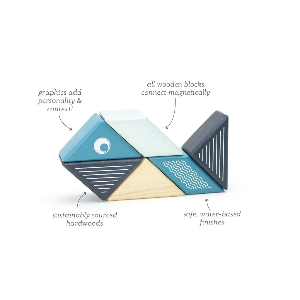 Travel Pals - Magnetic Wooden Block Set || Whale