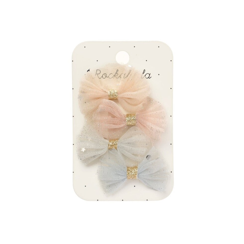 Sparkle Tulle Mini Bow Clips