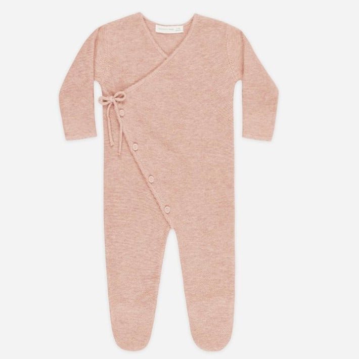 Wrap Knit Footie || Heathered Rose