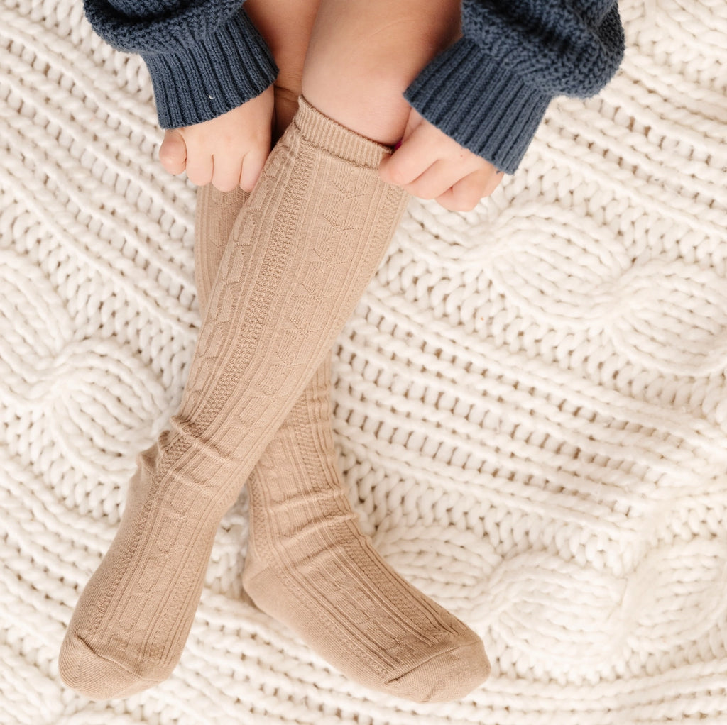 Cable Knit Knee Highs