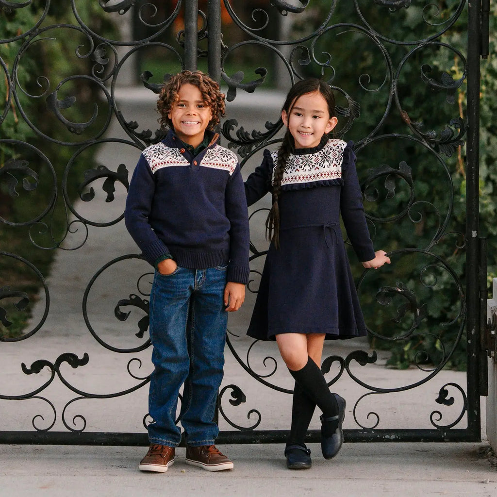 Organic Ruffle Collar Sweater Dress