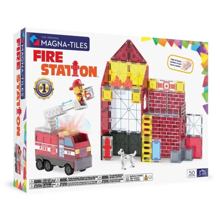 Magna-Tiles Fire Station || 50 Piece Set