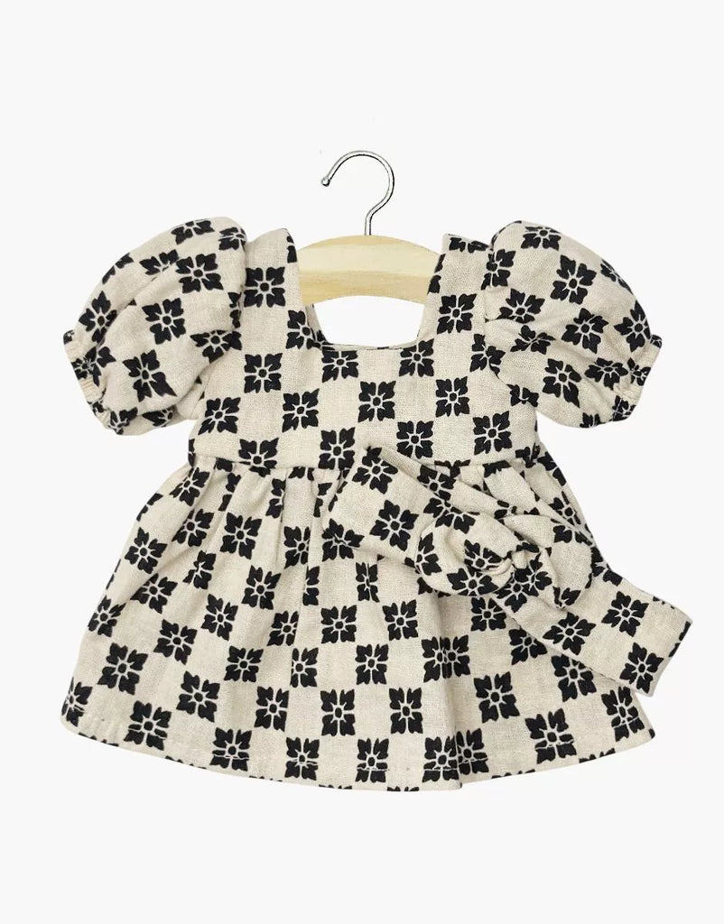Minikane x Rylee + Cru Fiona Dress and Headband || Checkered Floral