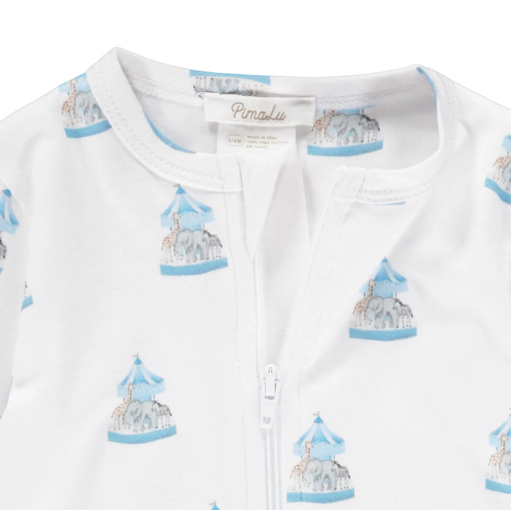 Pima Cotton Zipper Footie || Carousel