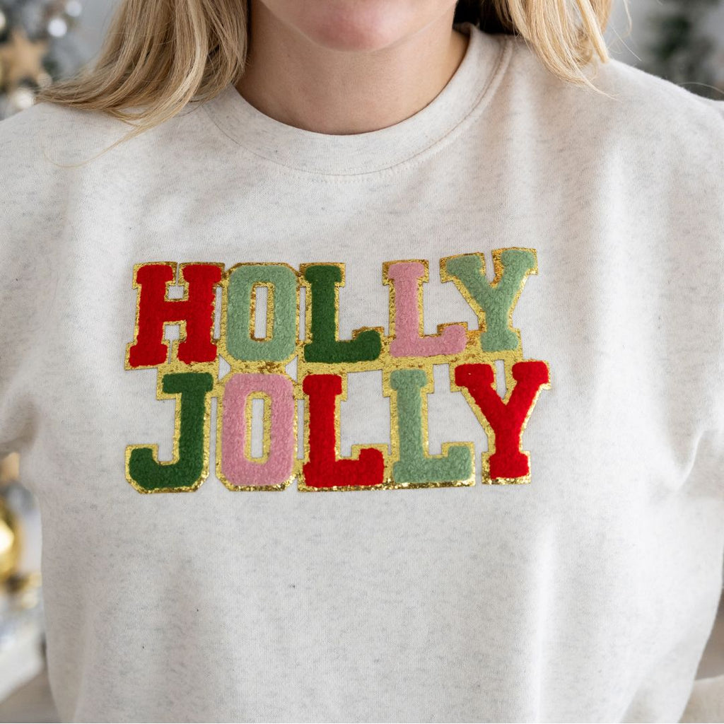 Adult Holly Jolly Patch Sweatshirt