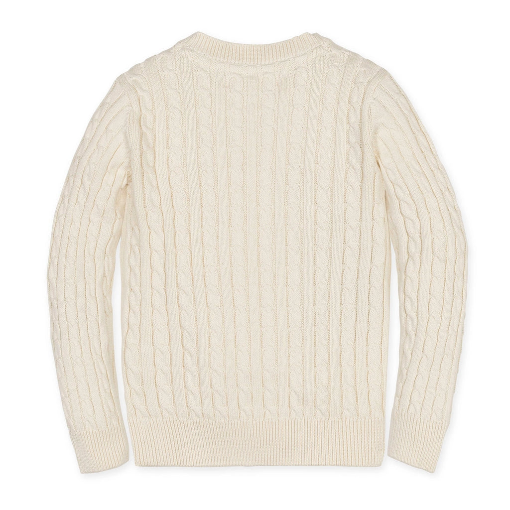 Organic V-Neck Cable Sweater