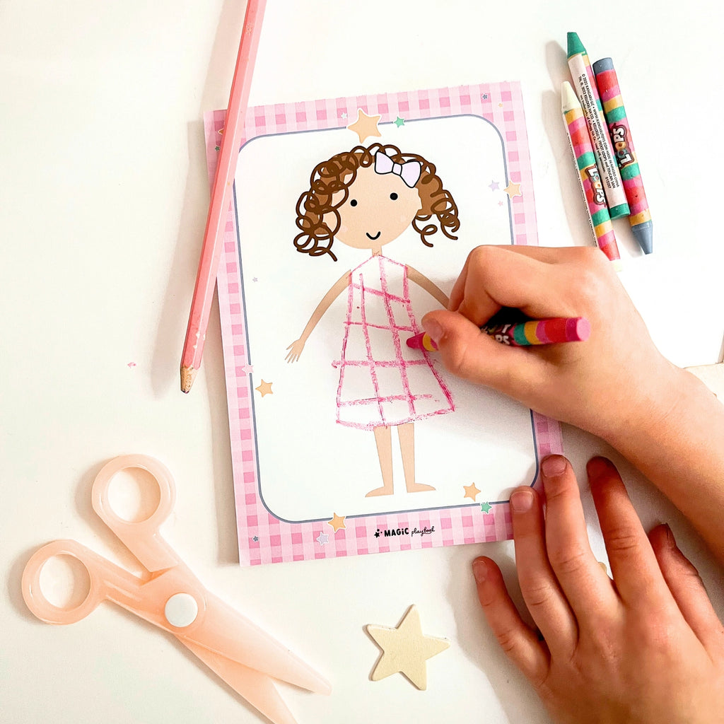 Dress-A-Doll Pretend Play Notepad || Pink