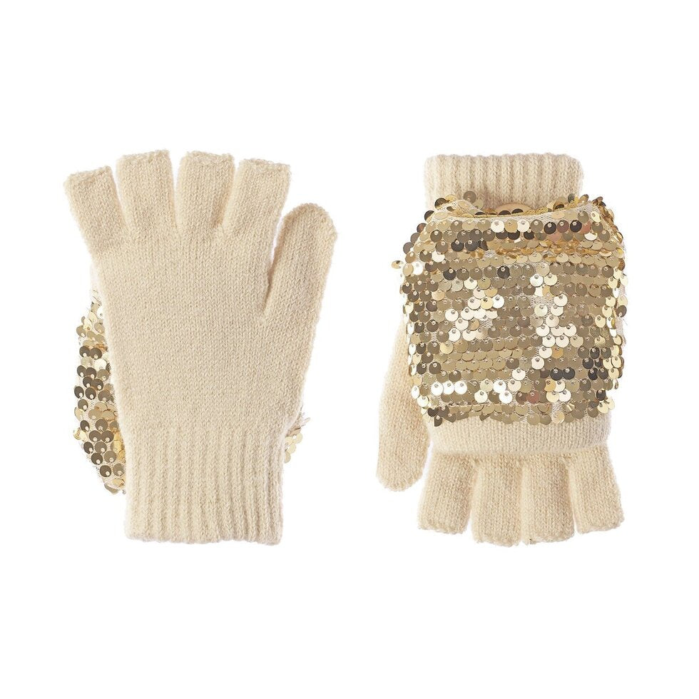 Shimmer Sequin Knitted Gloves