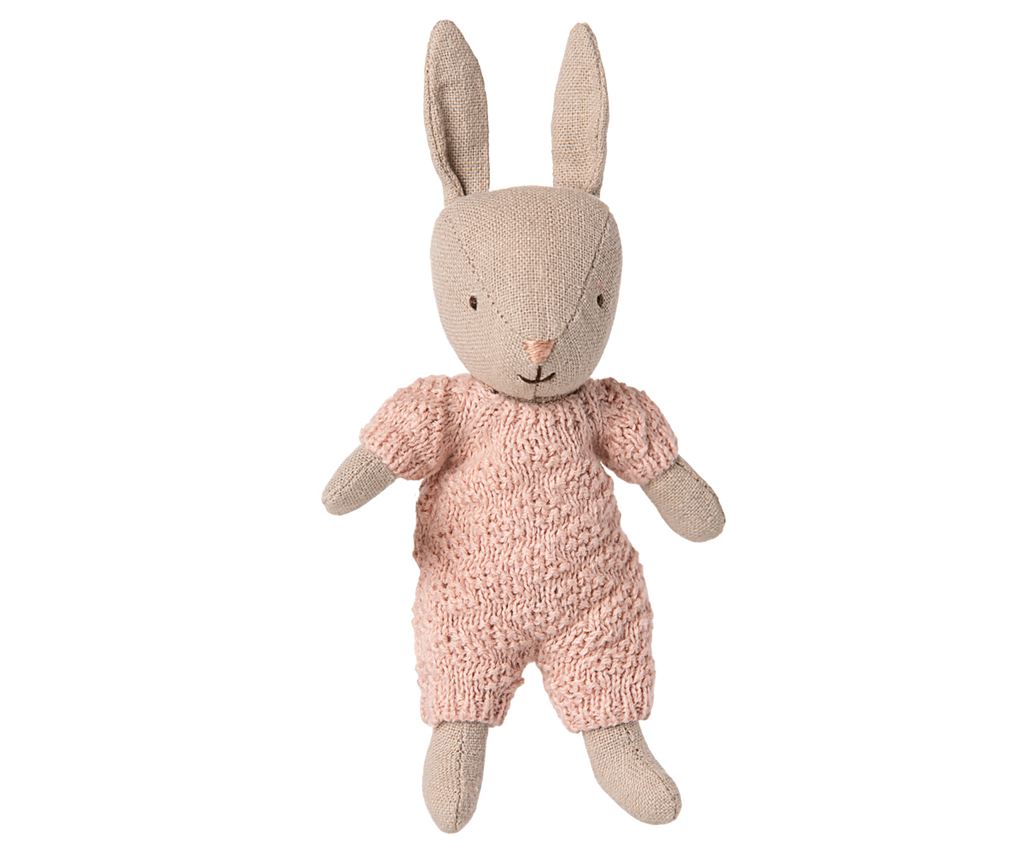 Rabbit, Micro || Sand, Rose knitted suit