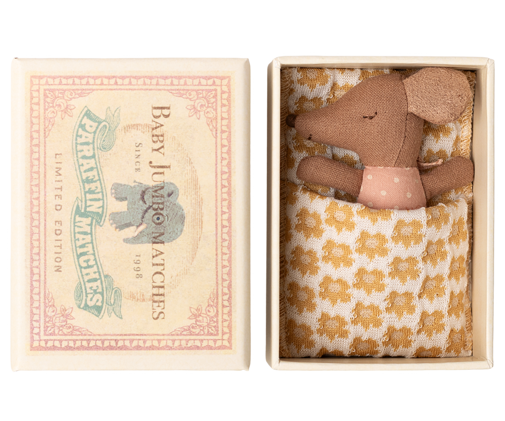 Sleepy Wakey Baby Mouse in Matchbox || Rose
