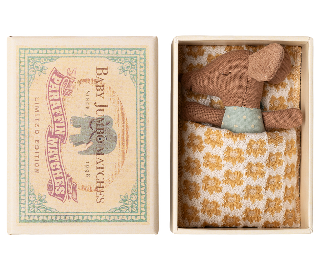 Sleepy Wakey Baby Mouse in Matchbox || Blue